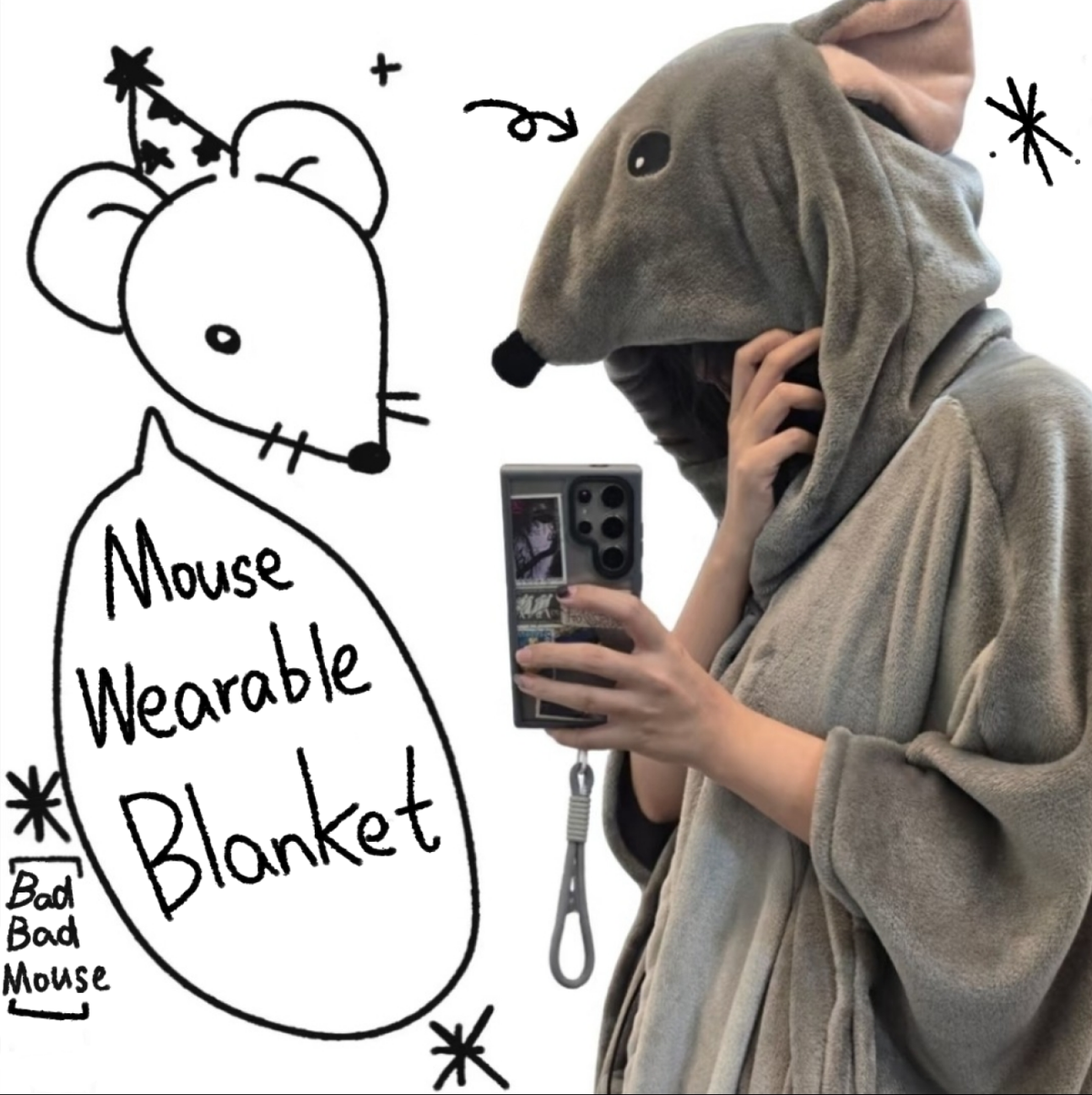 Bad Bad Mouse Wearable Blanket